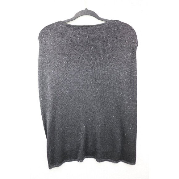 Chico's Black Sequined Tank w/ Built in Shawl-Size 1 or Medium (8) - Picture 7 of 8